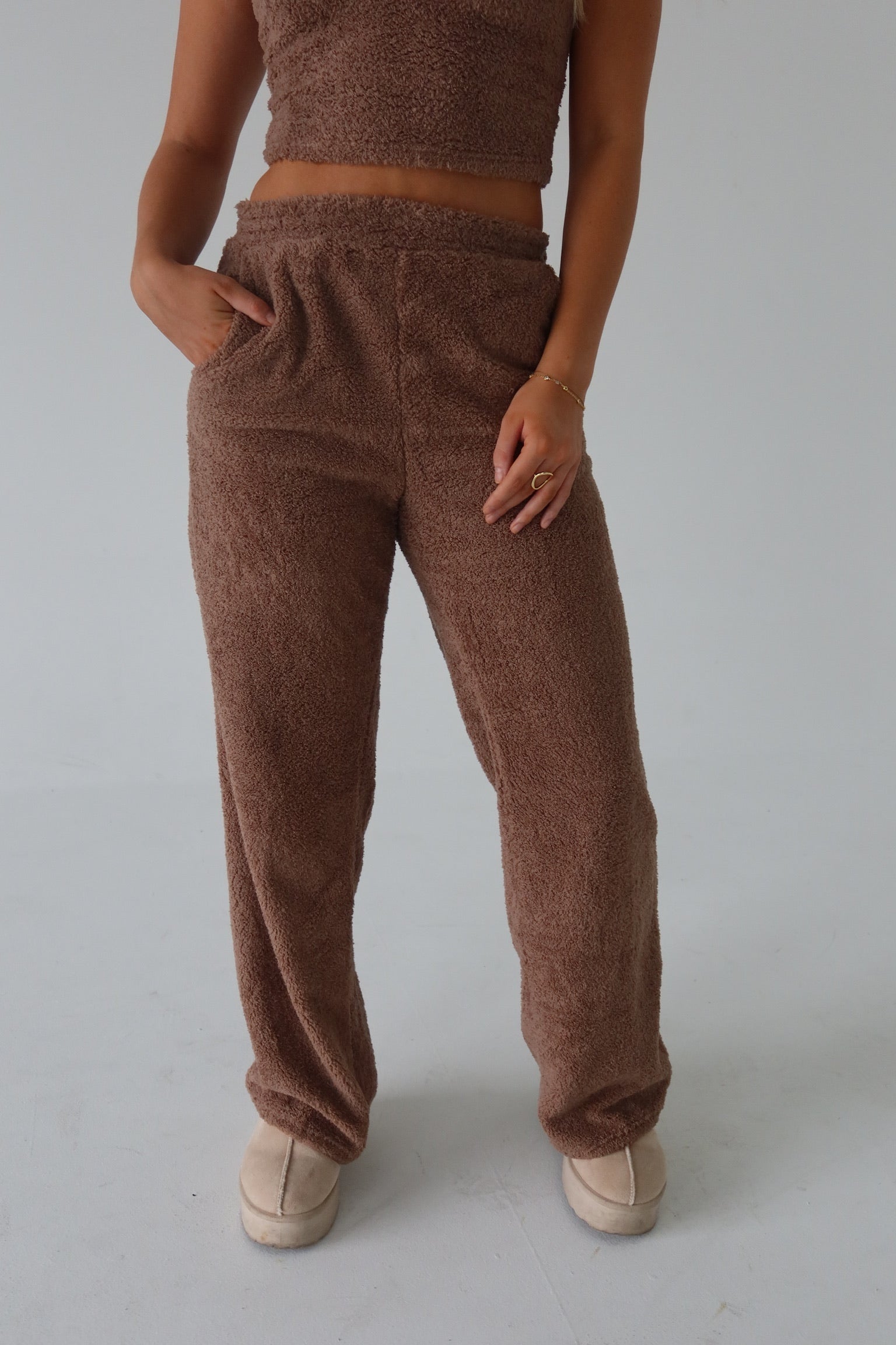 Mocha Cozy Flare Pants