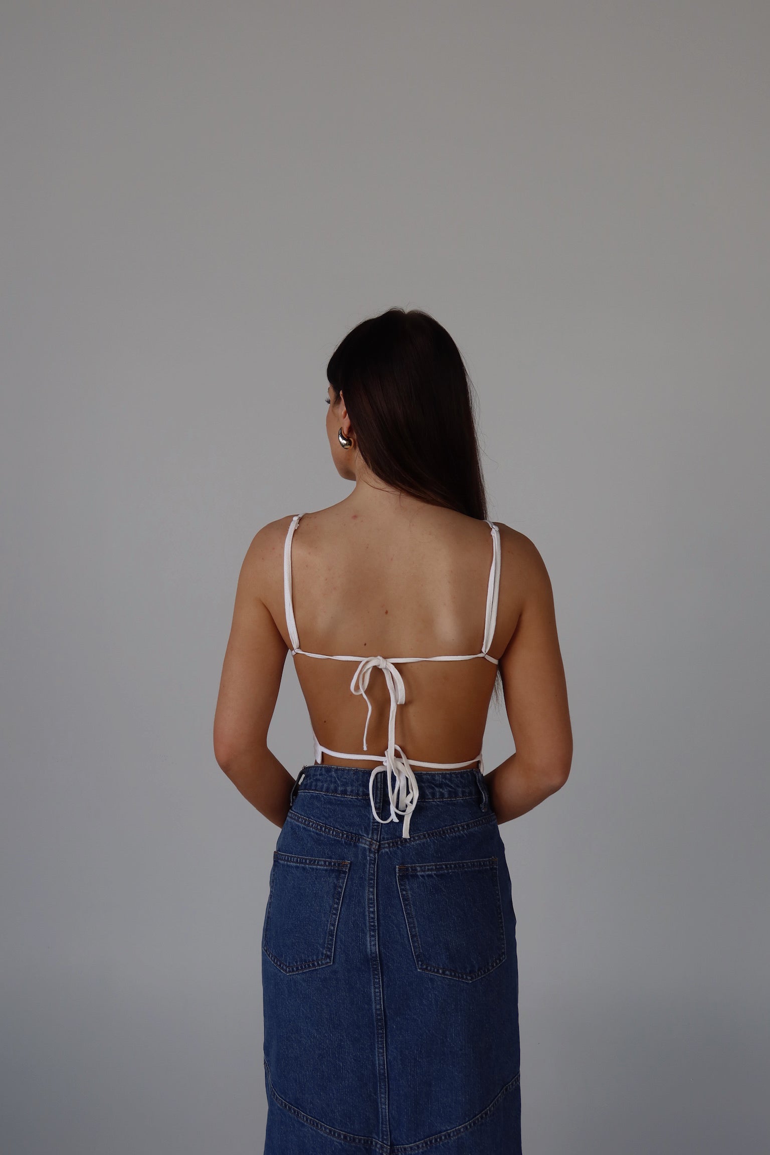 SALE :Eva Open Back Flower Top