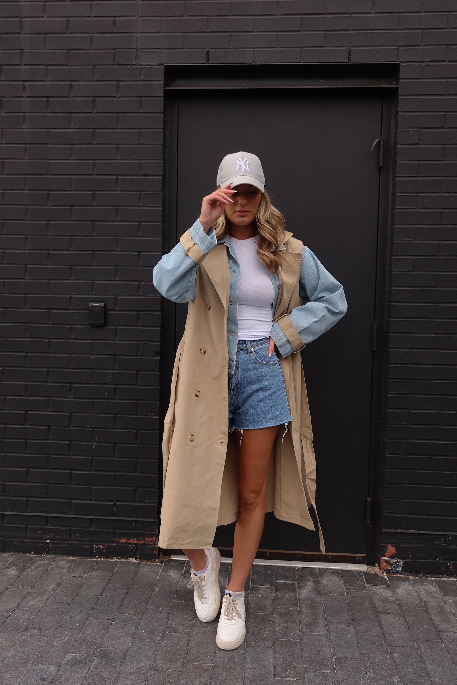 Paige Khaki Combo Trench Coat
