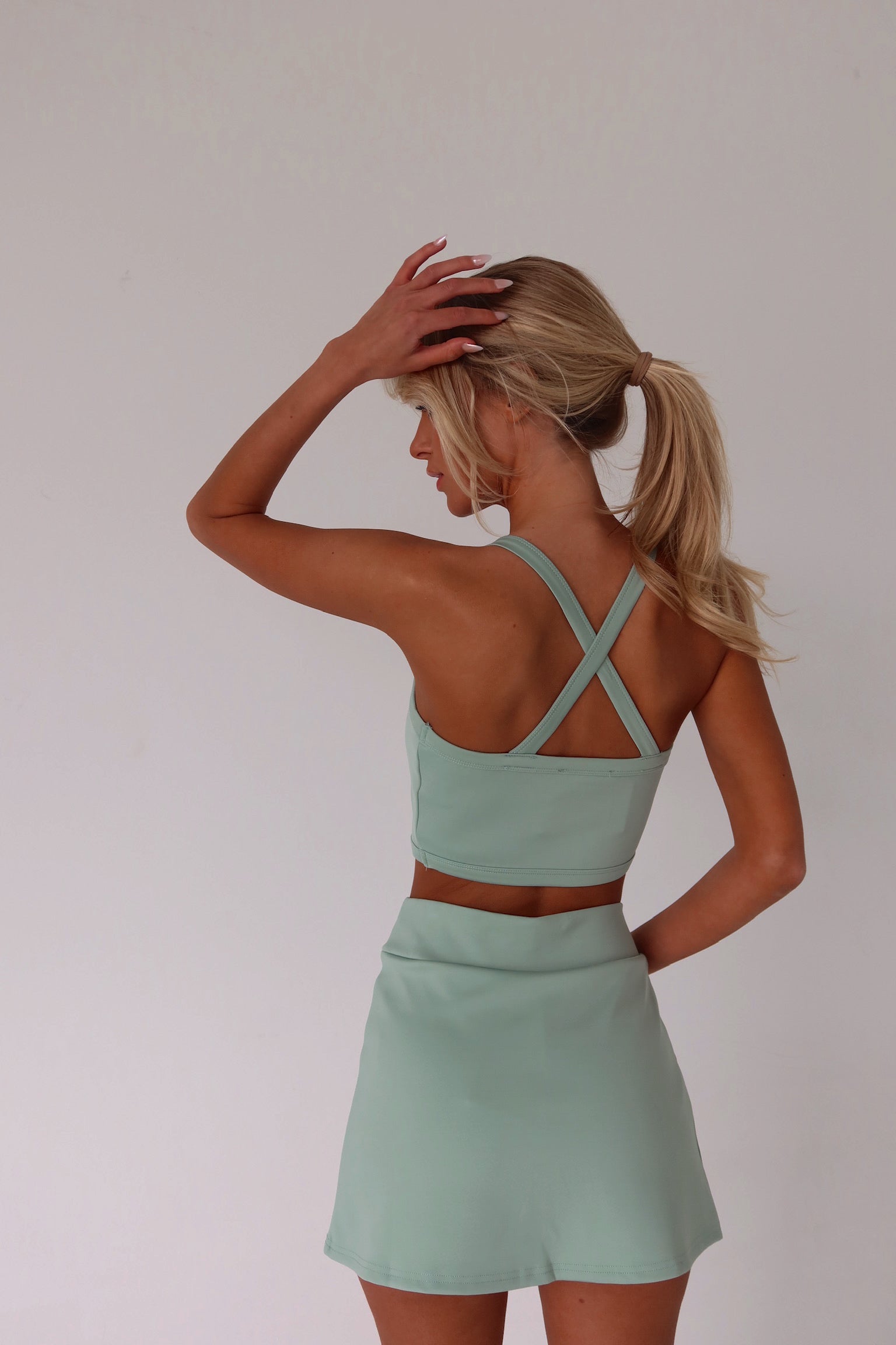Jina Sage Cross Strap Top