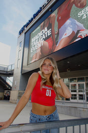 Nebraska Jersey Corset Top In Red