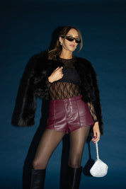 Jayda Faux Fur Jacket In Black