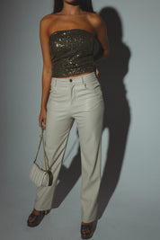 Olivia Sequin Strapless Top