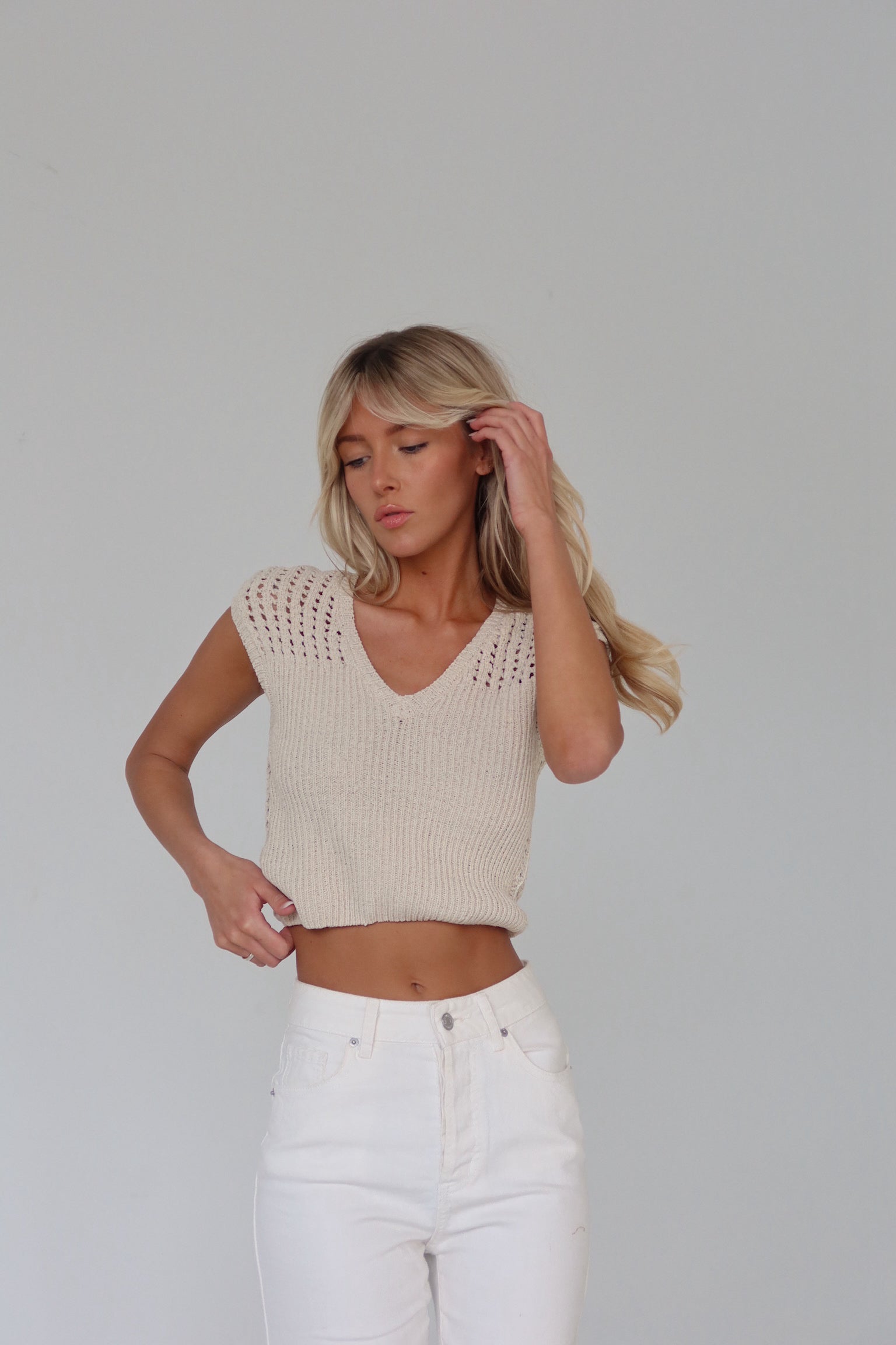 Lianna Crochet Knit Reversible Top