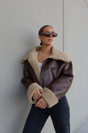 Kenzie Sherpa Pleather Jacket