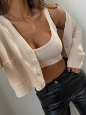 Molly Cropped Cardigan Set