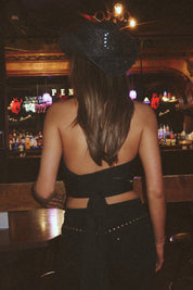 SALE :Zia Studded High Rise Straight Jeans