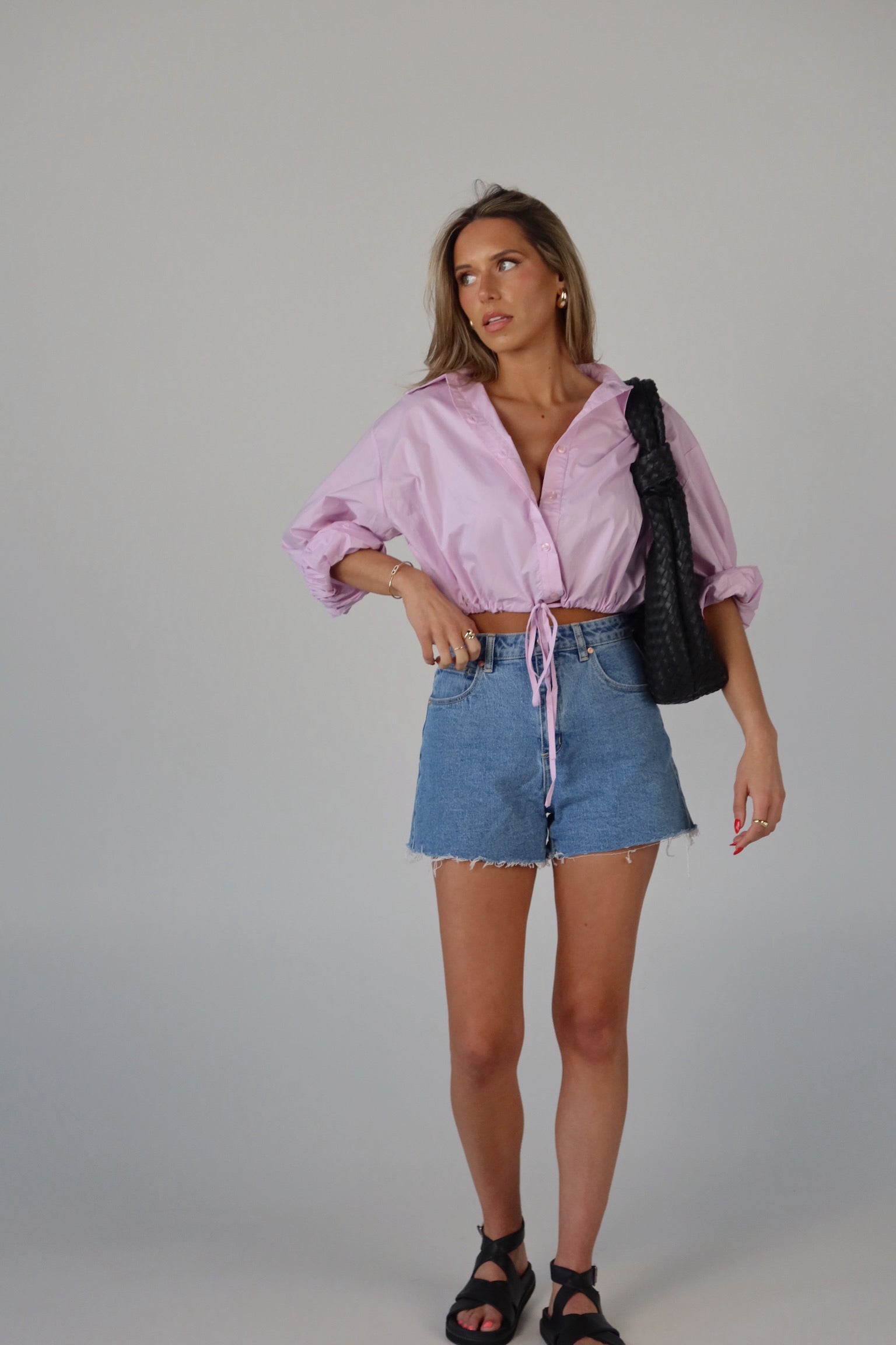 SALE :Danny Drawstring Button Down