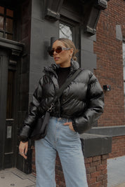 Jade Faux Leather Puffer Jacket