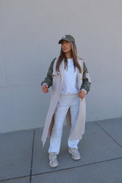 Khaki Combo Trench Coat