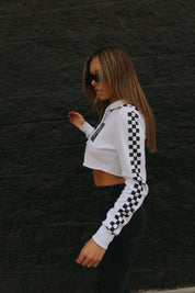 Nebraska Racing Crop Hoodie