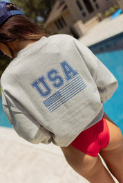 Oversized USA Crewneck Sweatshirt