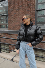 Jade Faux Leather Puffer Jacket