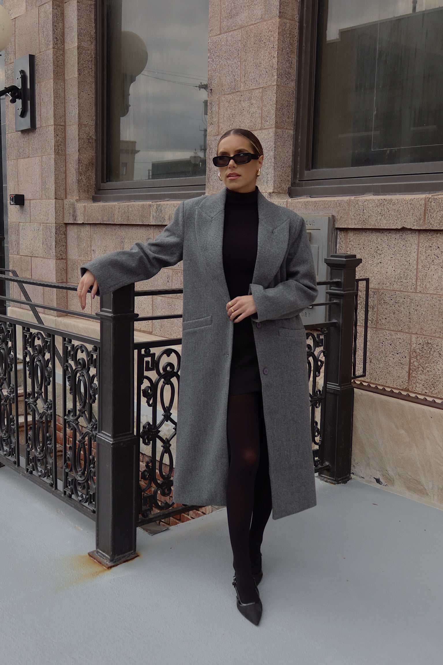 SALE :Drew Trench Coat in Grey