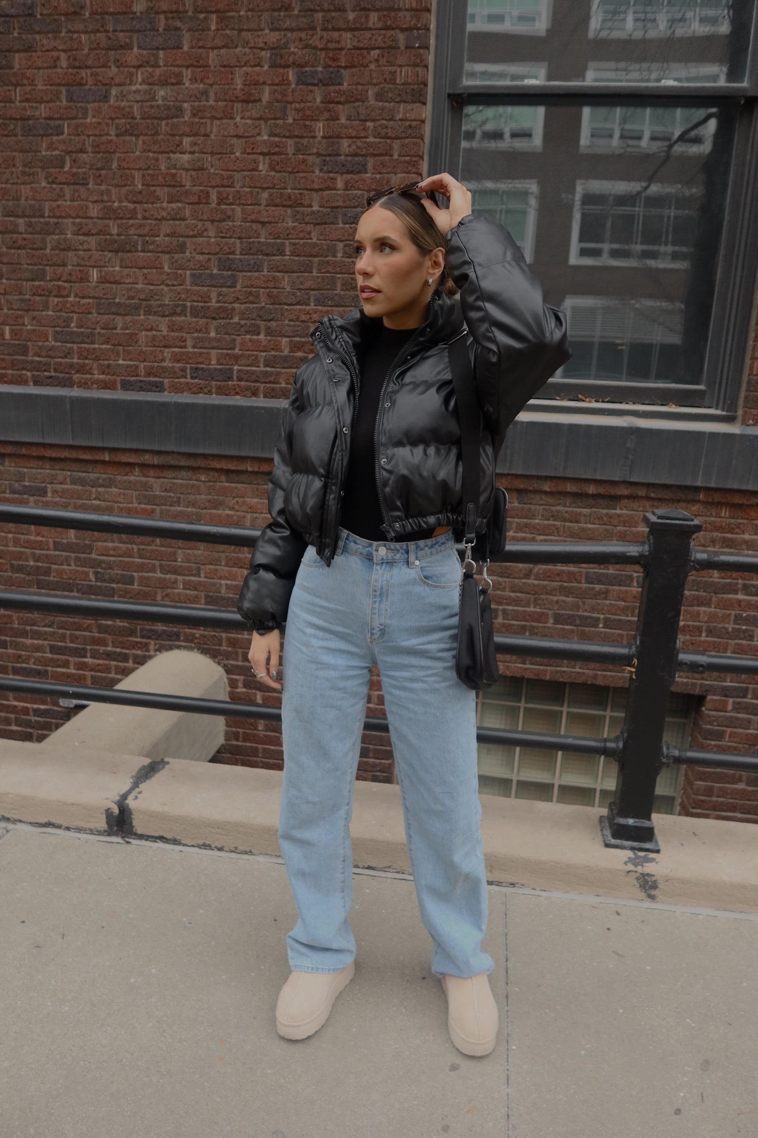 Jade Faux Leather Puffer Jacket