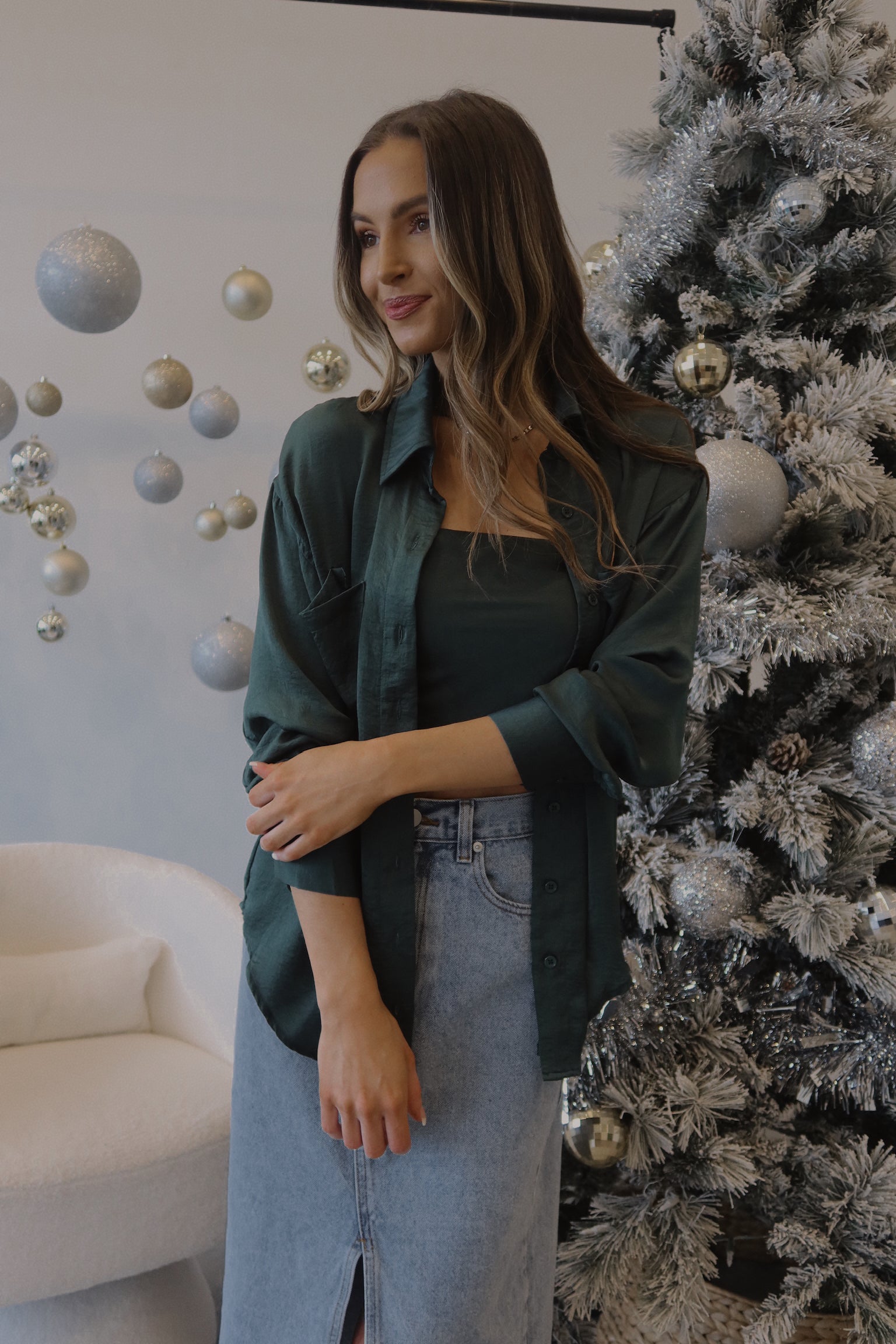 Emerald Satin Top Set