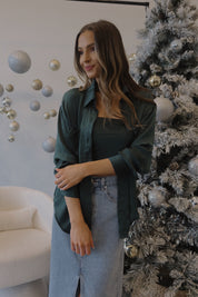 Emerald Satin Top Set