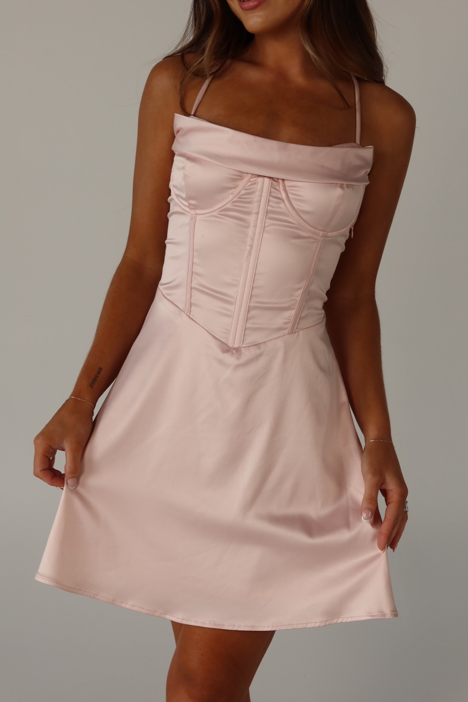 Kelsea Satin Bustier Mini Dress