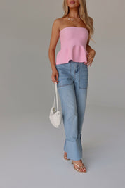 Delilah Pink Peplum Top