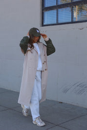 Khaki Combo Trench Coat
