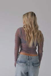 Claudia Textured Mesh Top