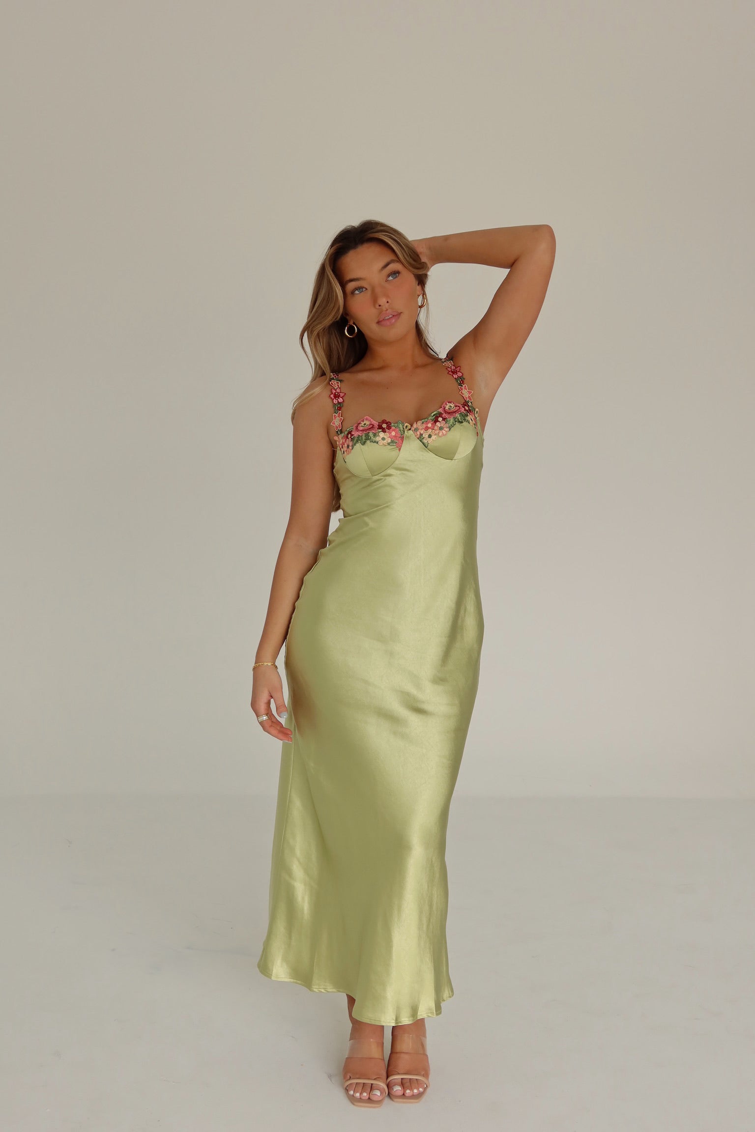 Naomi Floral Hem Silk Maxi Dress