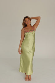 Naomi Floral Hem Silk Maxi Dress