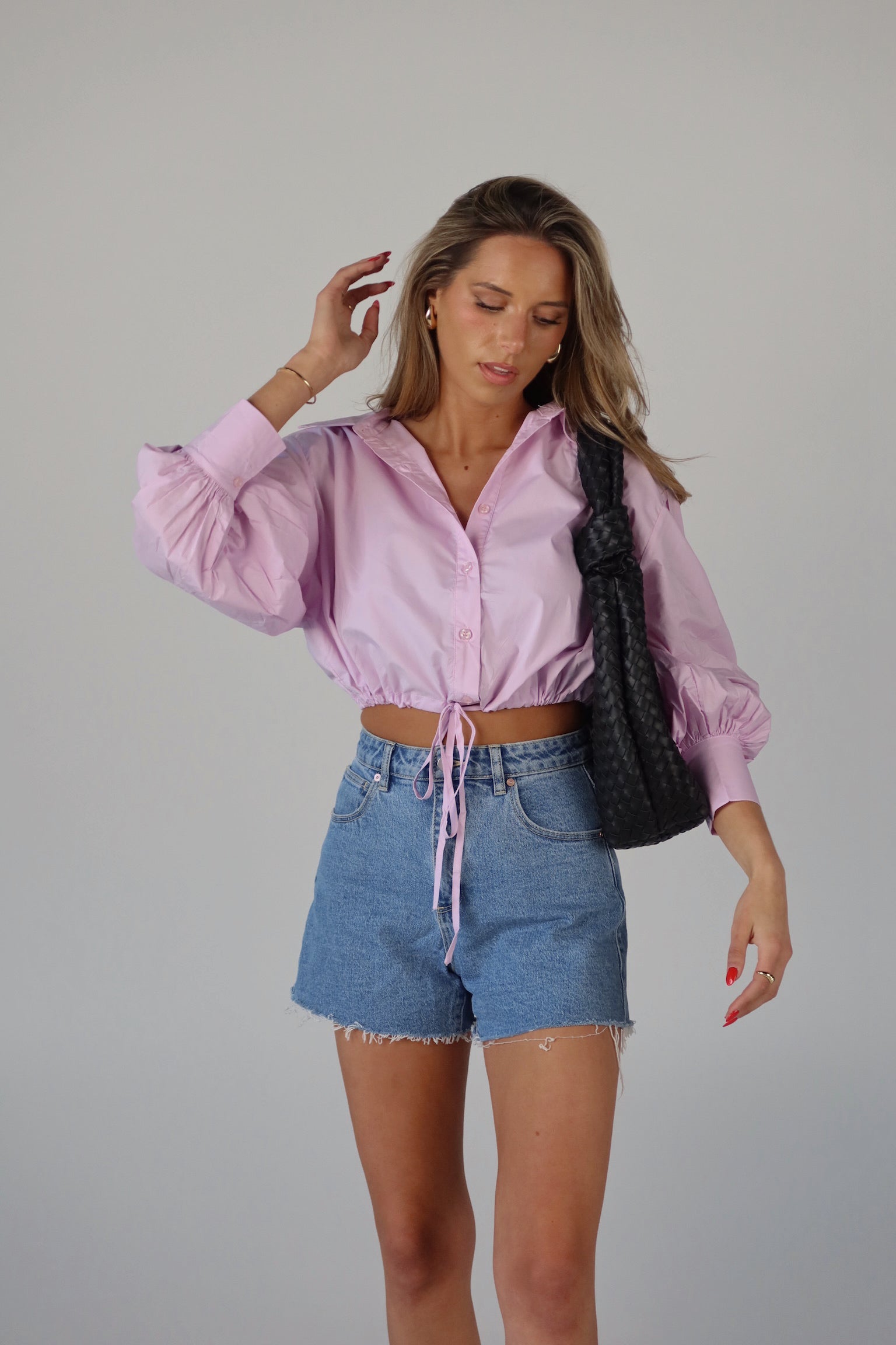 SALE :Danny Drawstring Button Down