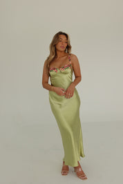 Naomi Floral Hem Silk Maxi Dress