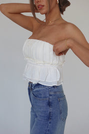 Jasmine Open Back Ruffle Top