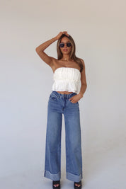 Jasmine Open Back Ruffle Top