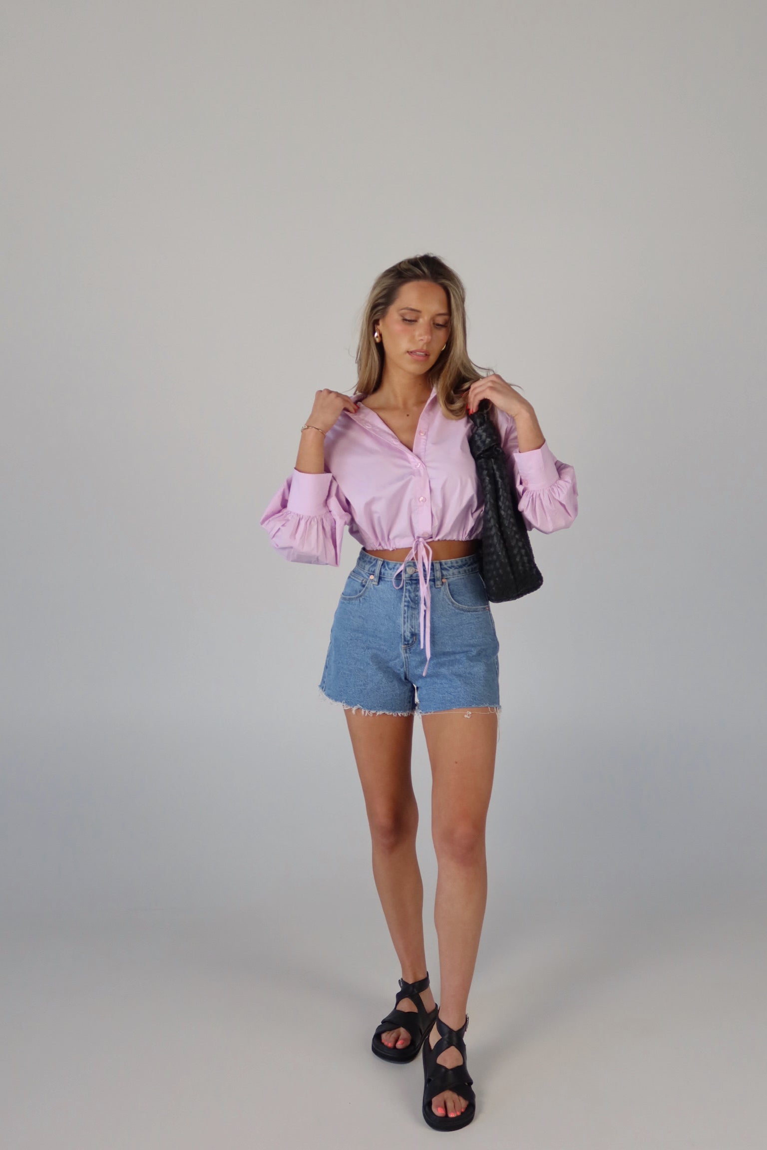 SALE :Danny Drawstring Button Down