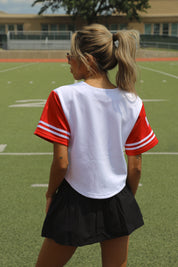 Huskers Cropped Baseball Jersey In White