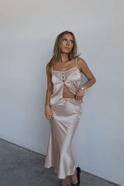 Luxe Allure Satin & Lace Maxi Set