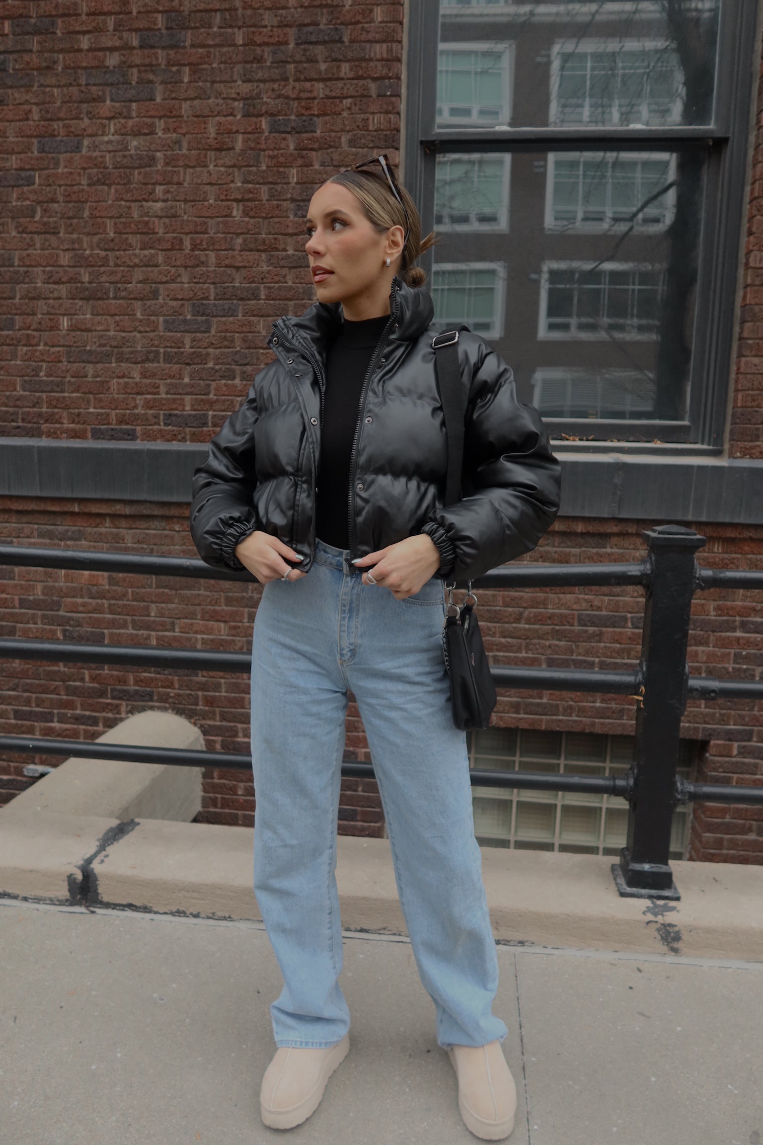 Jade Faux Leather Puffer Jacket