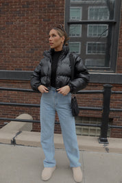 Jade Faux Leather Puffer Jacket