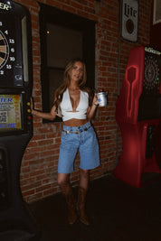 Hayden White Wrap Top