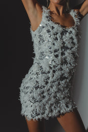 RESTOCKED :Blanca Feather Sequin Dress