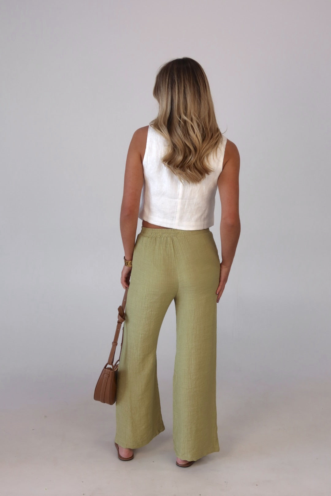 Leila White Linen Vest