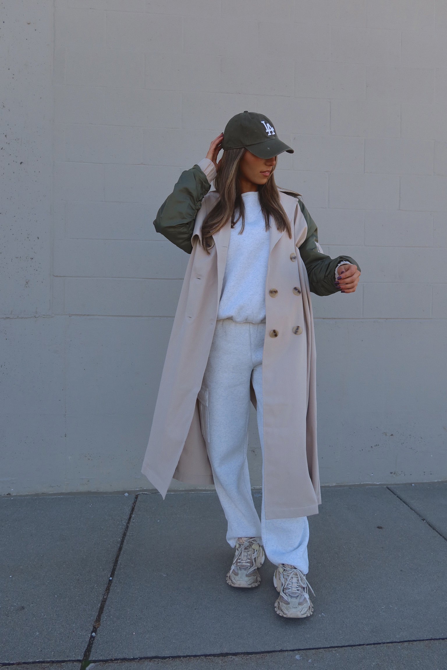 Khaki Combo Trench Coat