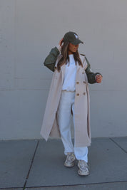Khaki Combo Trench Coat
