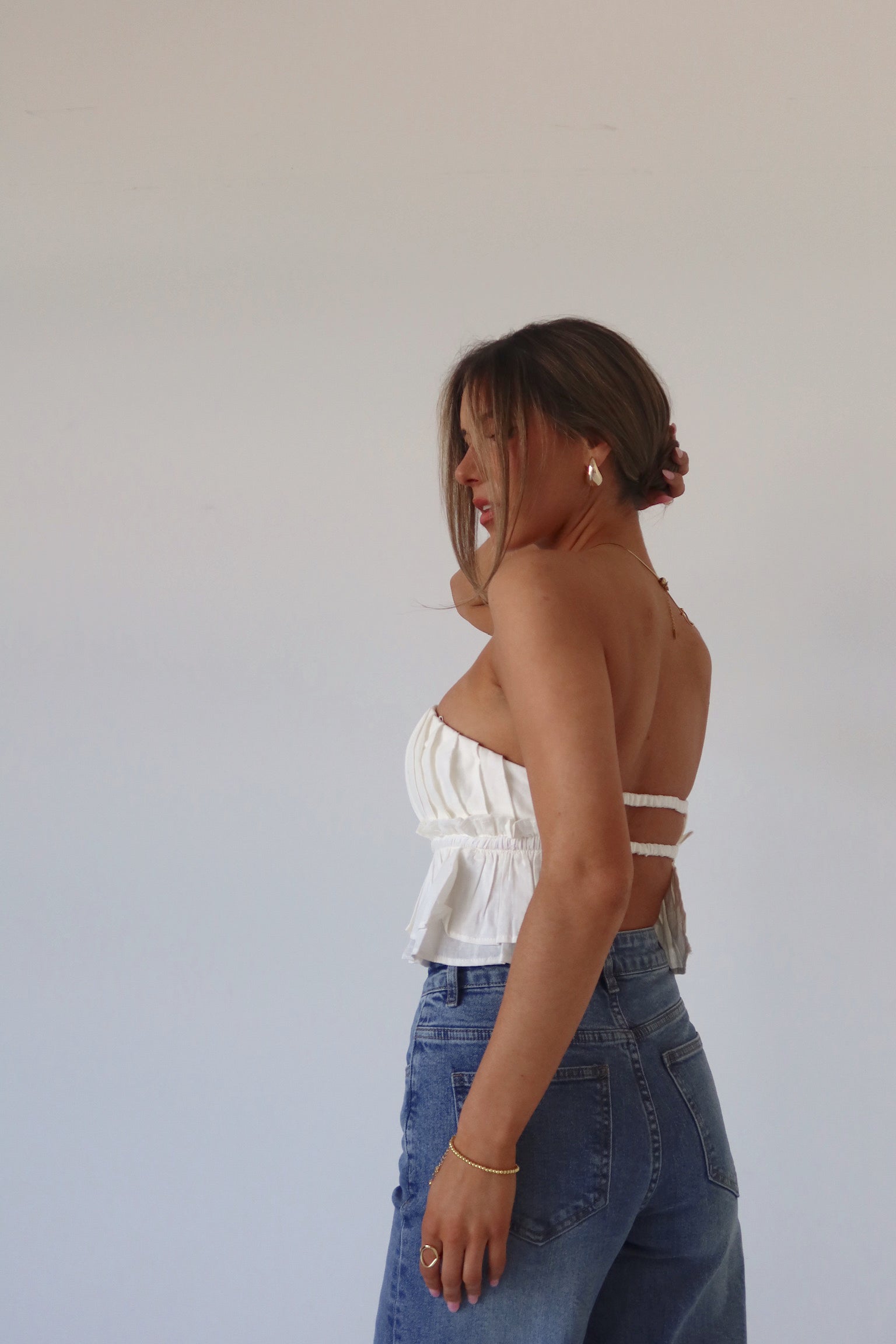 Jasmine Open Back Ruffle Top