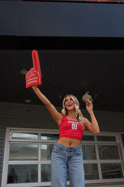 Nebraska Jersey Corset Top In Red