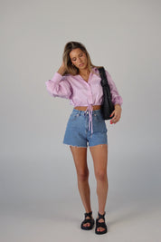 SALE :Danny Drawstring Button Down