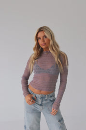 Claudia Textured Mesh Top