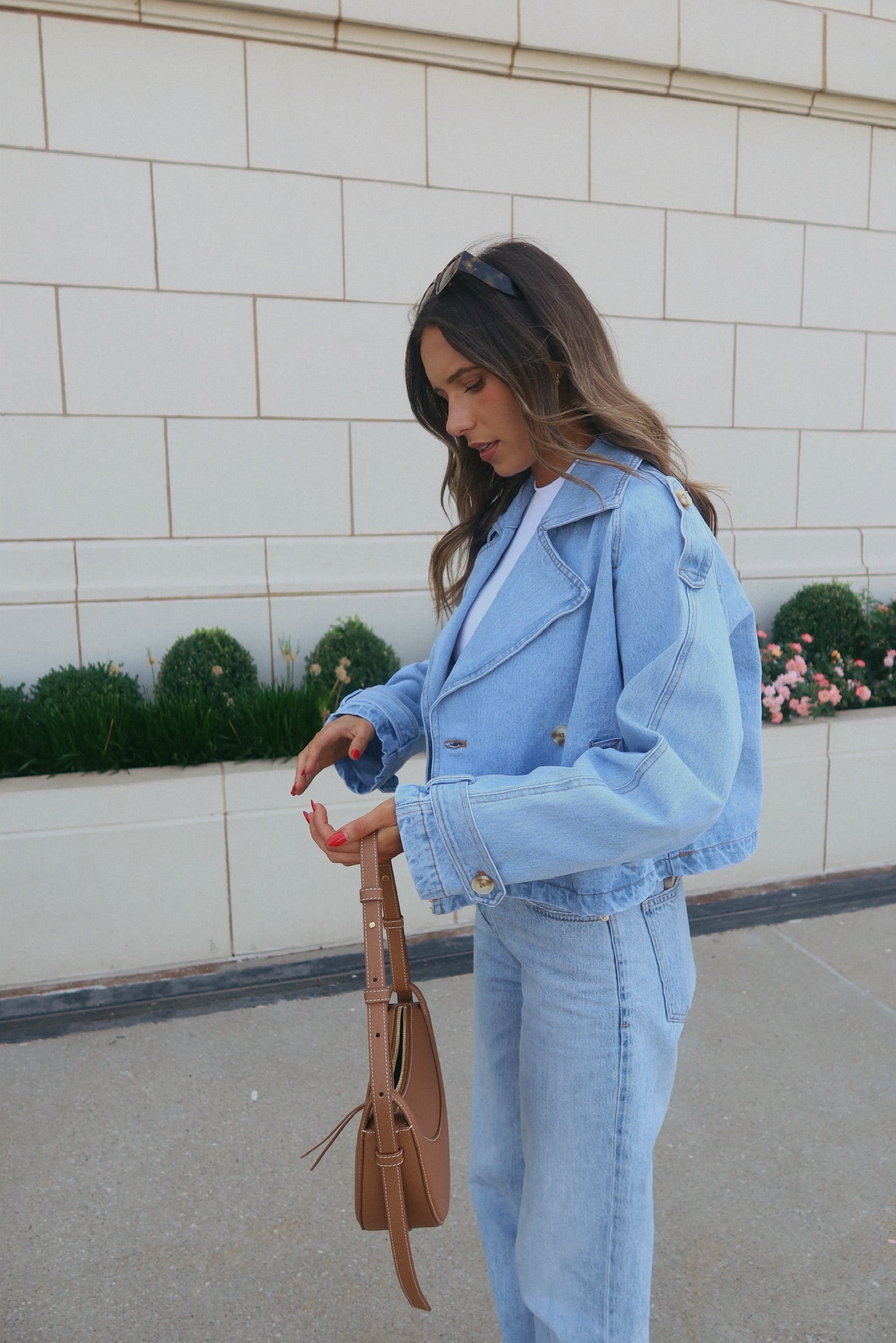 RESTOCKED :Cropped Denim Trench Jacket