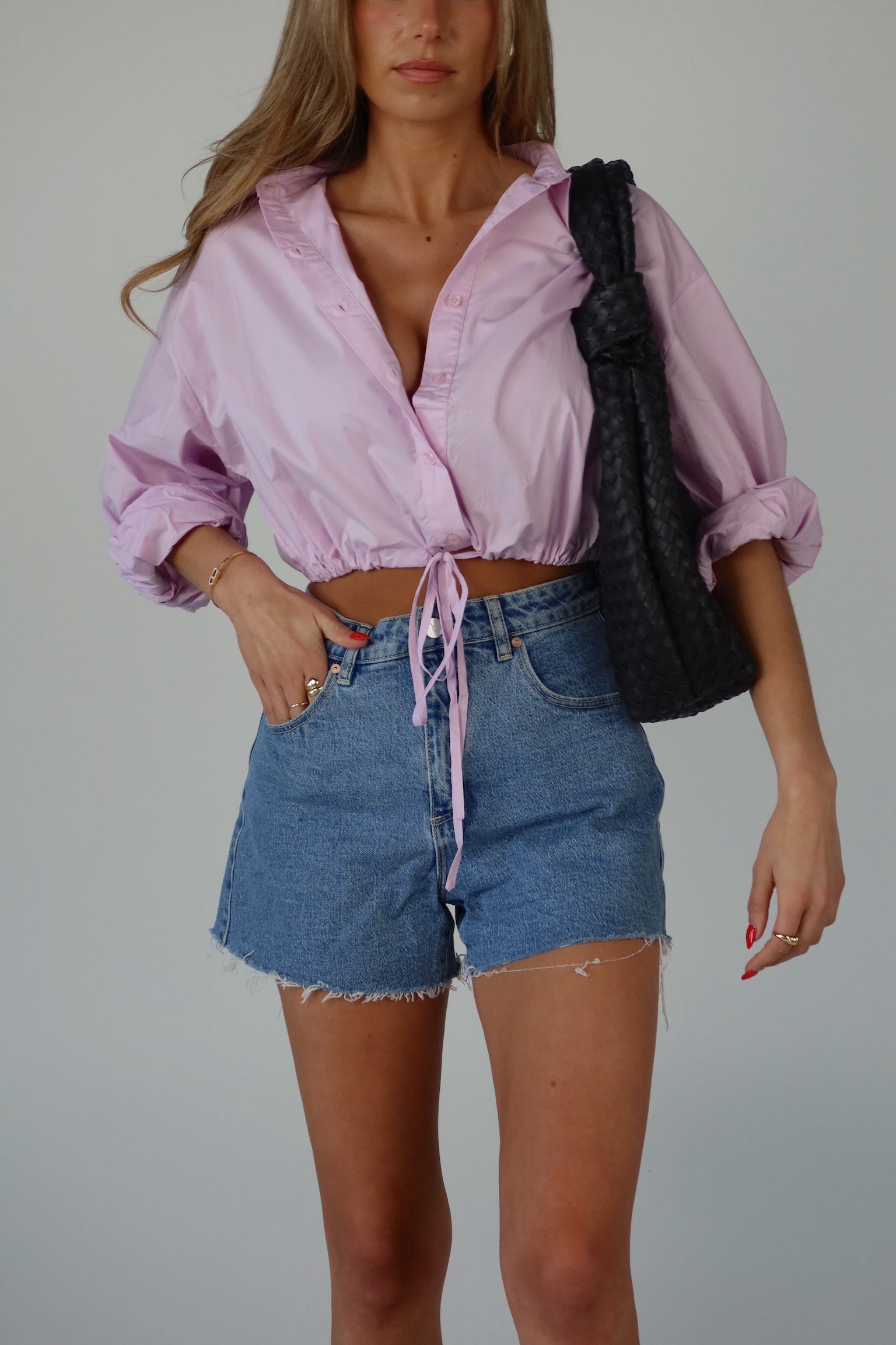 SALE :Danny Drawstring Button Down