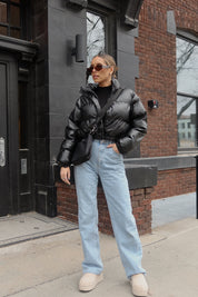 Jade Faux Leather Puffer Jacket