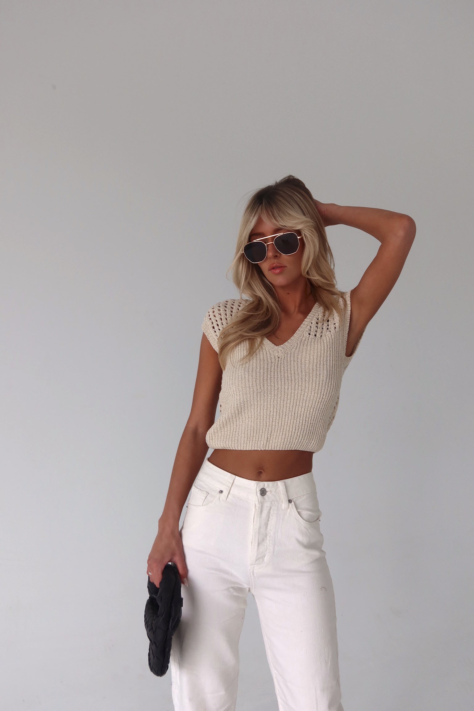 Lianna Crochet Knit Reversible Top
