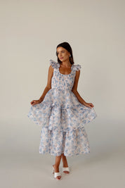 Veda Floral Tiered Midi Dress